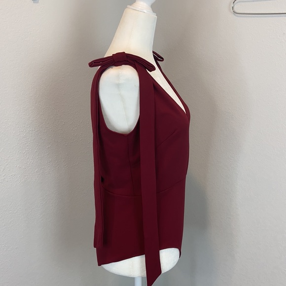 NWT “Oh My Love “ burgundy sleeveless bodysuit with bow accent. Size Med… - Picture 2 of 8